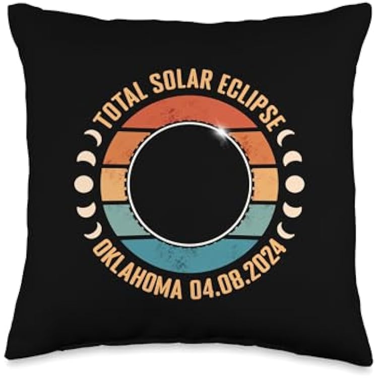 Oklahoma April 8 2024 Totality Total Solar Eclipse Viewers Throw Pillow