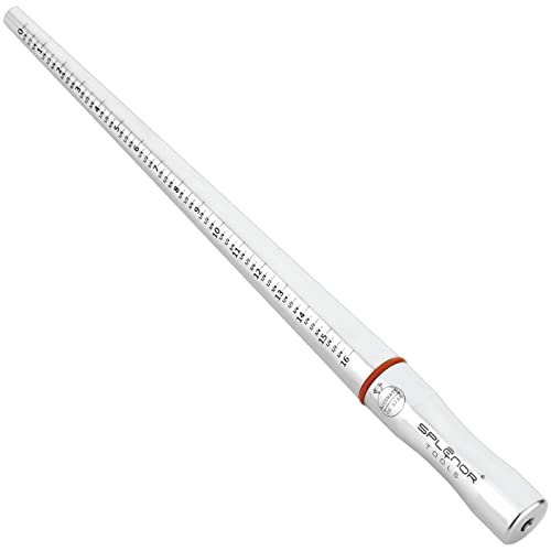 Splenor Tools 14 Solid Stainless Steel Grooved Ring Mandrel - for Measuring & Forming Rings - Jewelry Making Tool - Ring Sizer - Size US 0-16 & UK A-Z6
