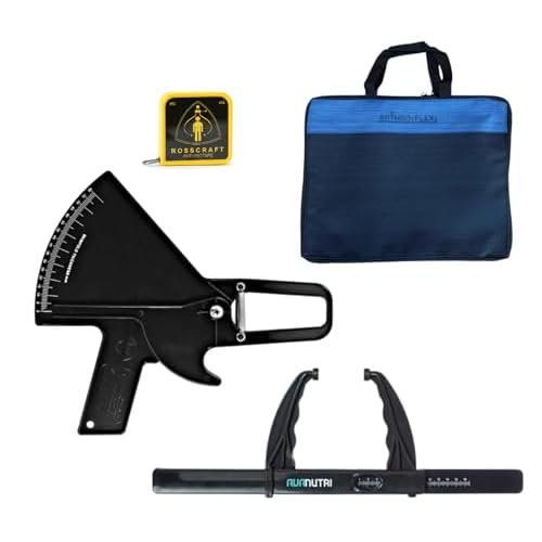 AnthroFlex Level 1 Anthropometry Kit with Original Slim Guide Skinfold Caliper, Small Bone Caliper, Anthropometric Tape Measure Black