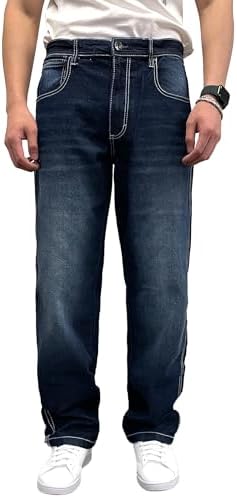 Southpole Mens Mid Rise Stretchable Straight Relaxed Fit Cross Hatch Denim Pants