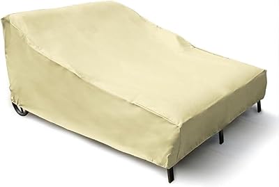 Mr. Bar-B-Q Backyard Basics Eco-Cover PVC Free Double Chaise Lounge Cover, Taupe,80L by 60W Double Chaise, 07300BB