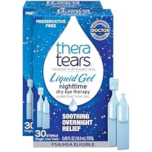 TheraTears Liquid Gel Nighttime Eye Drops for Dry Eyes, 30 Vials, 30 Count Pack of 2