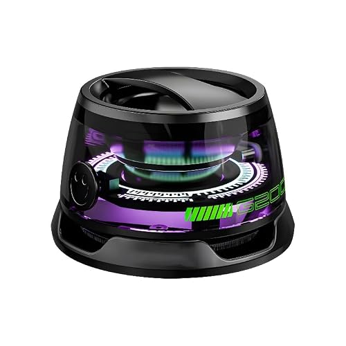 Magnetic Bluetooth Speaker, Multi-Function Portable Speaker with RGB Color Light Show-3D Surround Sound Effect, Portable Phone Holder with Lanyard Black