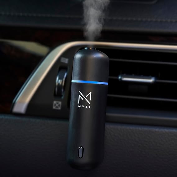 MYZI Car Air Freshener Diffuser, Waterless Diffuser Car Essential Oil Diffuser with 6 Refill Scents, Car Diffuser Air Freshener Car Fragrance Diffuser