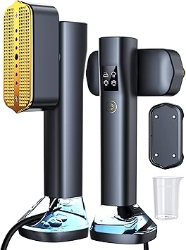 Steamer for Clothes,Portable Handheld Garment Steamer, 200ml Capacity,1000W 15s Fast Heat-UP, Leak-Proof Fabric Wrinkle Remover Ceramic Panel, 2-in-1 Dry & Wet Iron for Home and Travel -Black&Golden