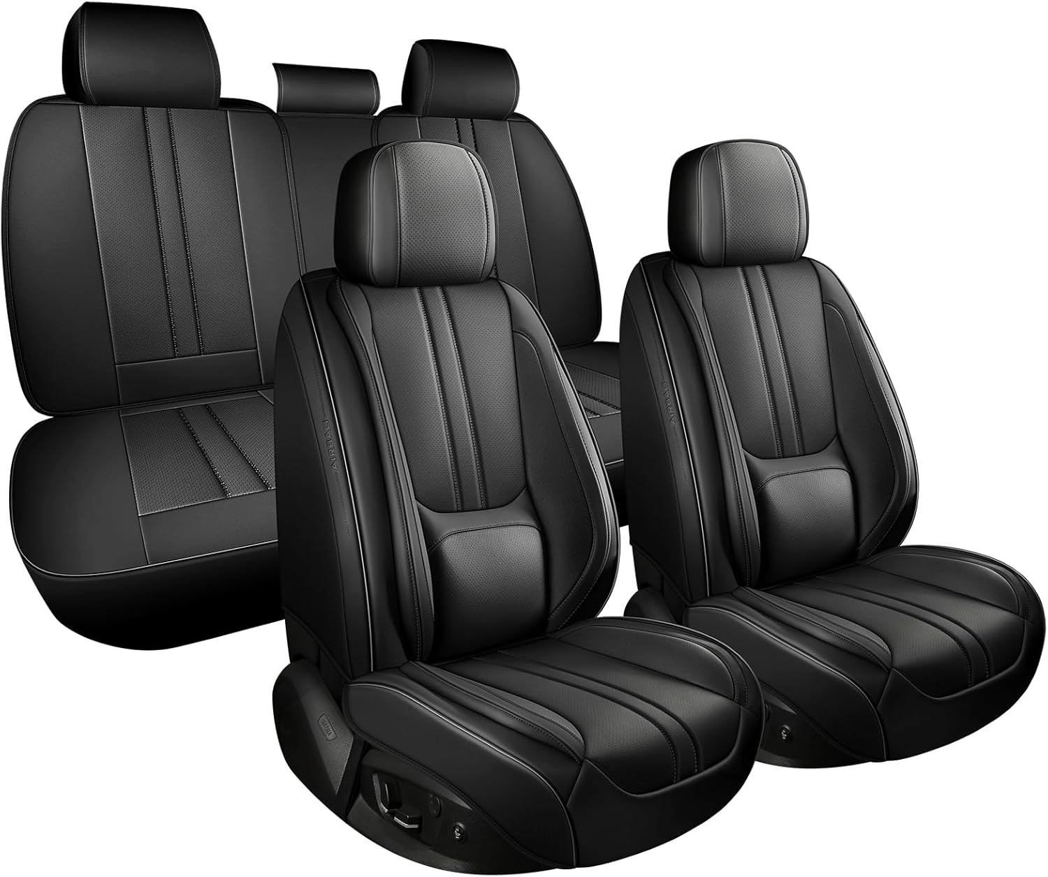 Leather Car Seat Covers Full Set Fit for Honda Civic 2000-2025, Seat Covers for Cars with Full Protection, Waterproof, Scratch Resistant, Easy to InstallBlack,Full Set