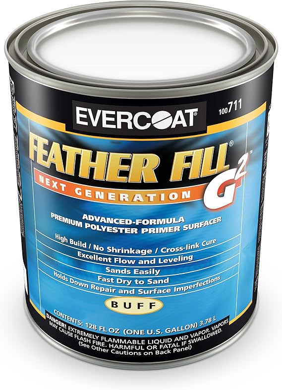 Evercoat Feather Fill G2 Premium Polyester Primer Surfacer for Fiberglass, SMC & More - 128 Fl Oz